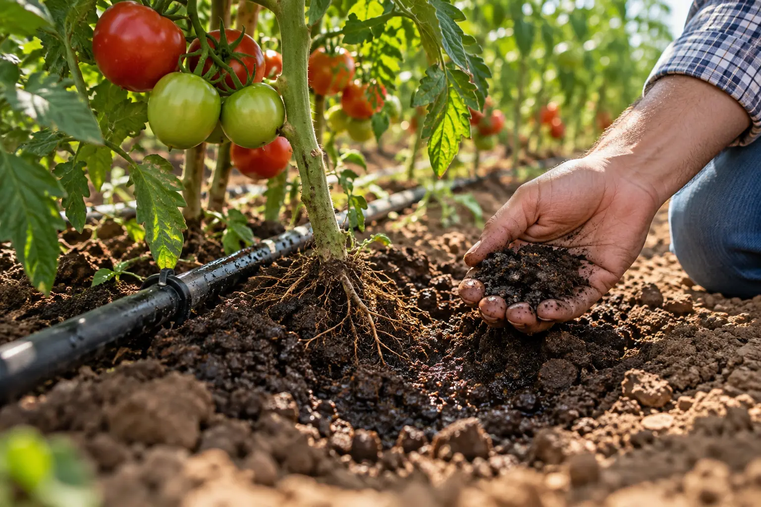 بررسی رطوبت خاک در کشت گوجهفرنگی