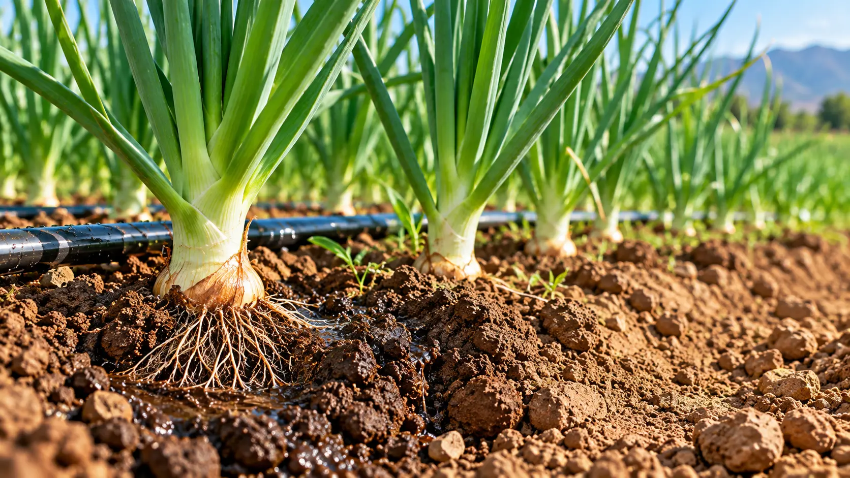 بررسی رطوبت خاک در مزرعه پیاز